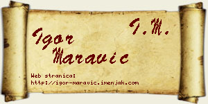 Igor Maravić vizit kartica
